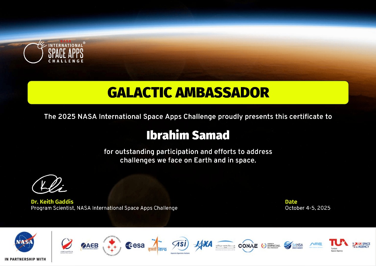 NASA Space Ambassador and Global Nominee - 1
